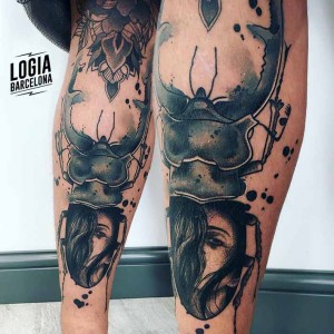 tatuaje_cara_mujer_escarabajo_pierna_logia_barcelona_monika_ochman    